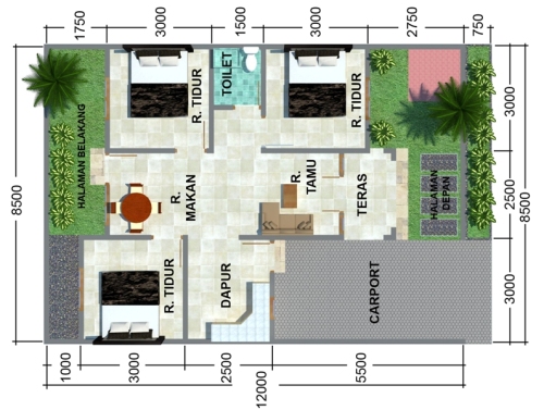 Desain Rumah  Minimalis 2 Lantai Luas  Tanah  100m2 Rumah  